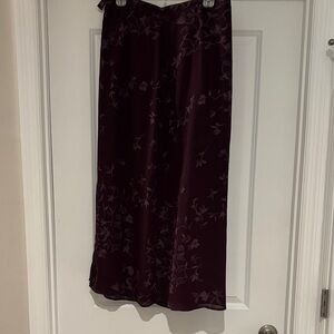 Worthington Dark Purple Floral Maxi Skirt